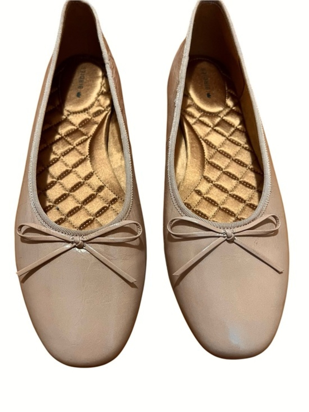NWOB Birdies Blush Patent Ballet Flats with Bow, Neutral All Day Comfort 8.5